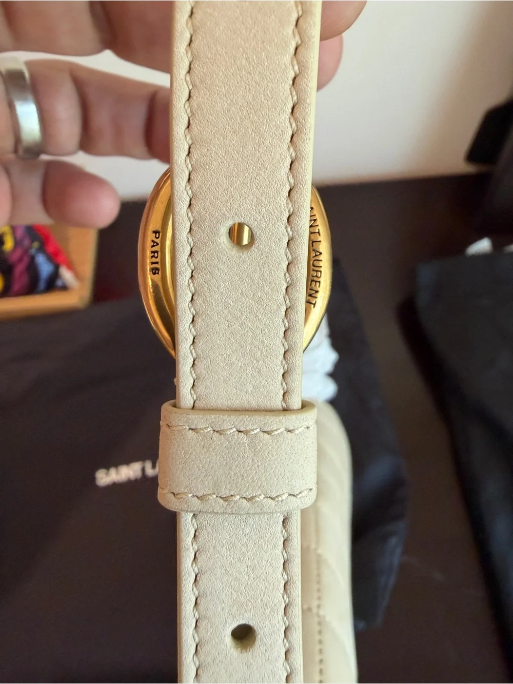 YSL Yves Saint Laurent Le Maillon Suede Satchel